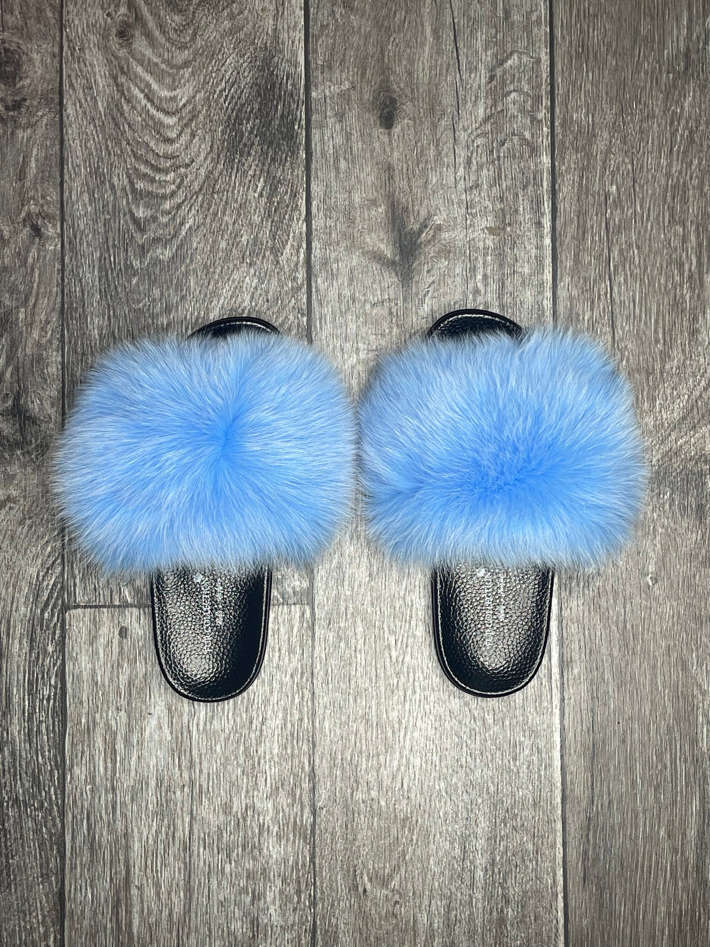 Baby blue fur slides