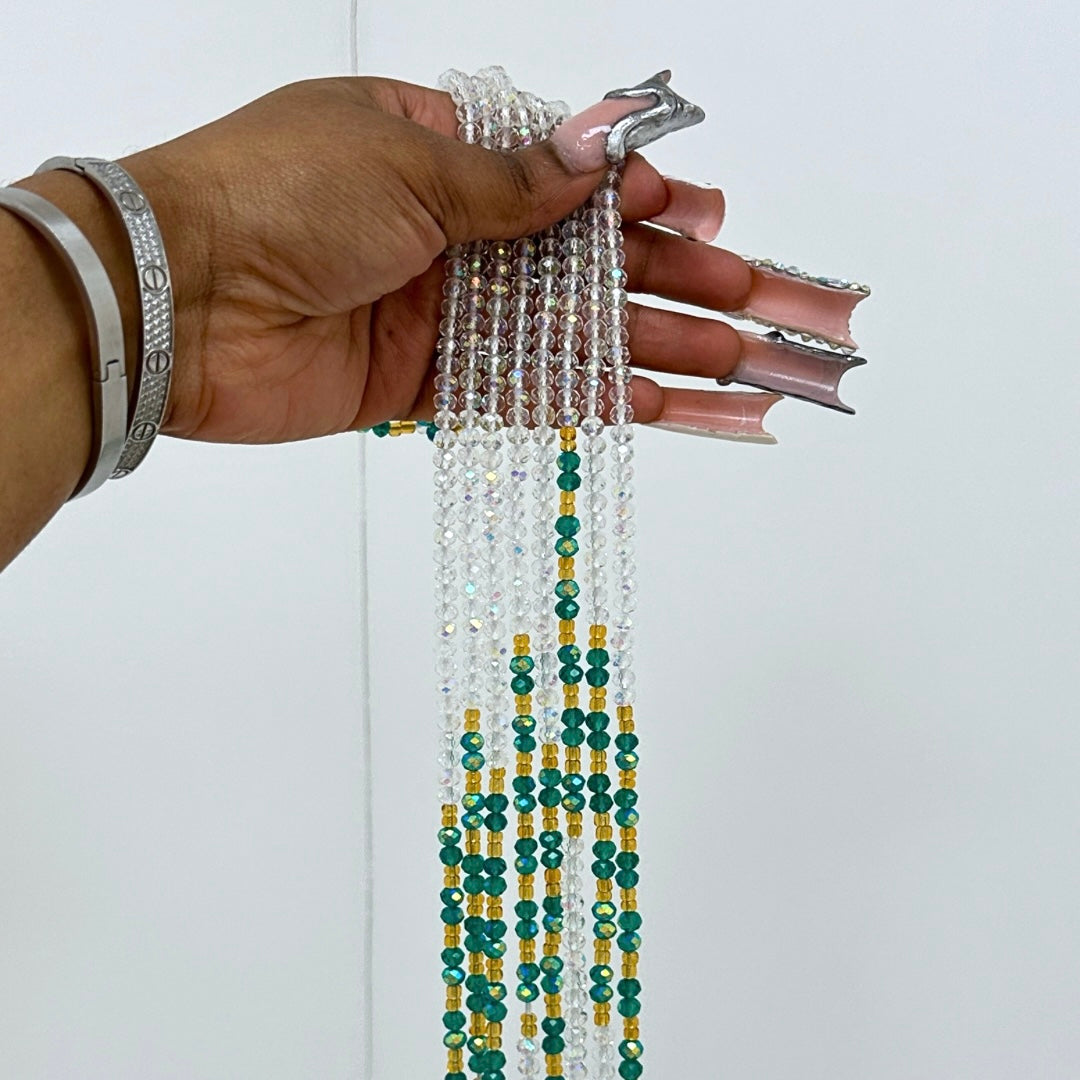 Touch of green - string waist beads