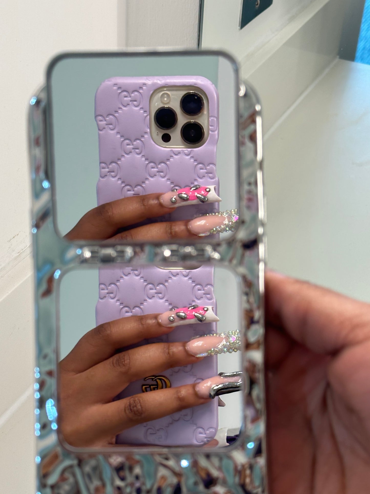 Self obsessed flip up mirror phone case