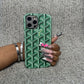 Green pattern phone case