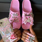 Barbie dreams customised croc slides