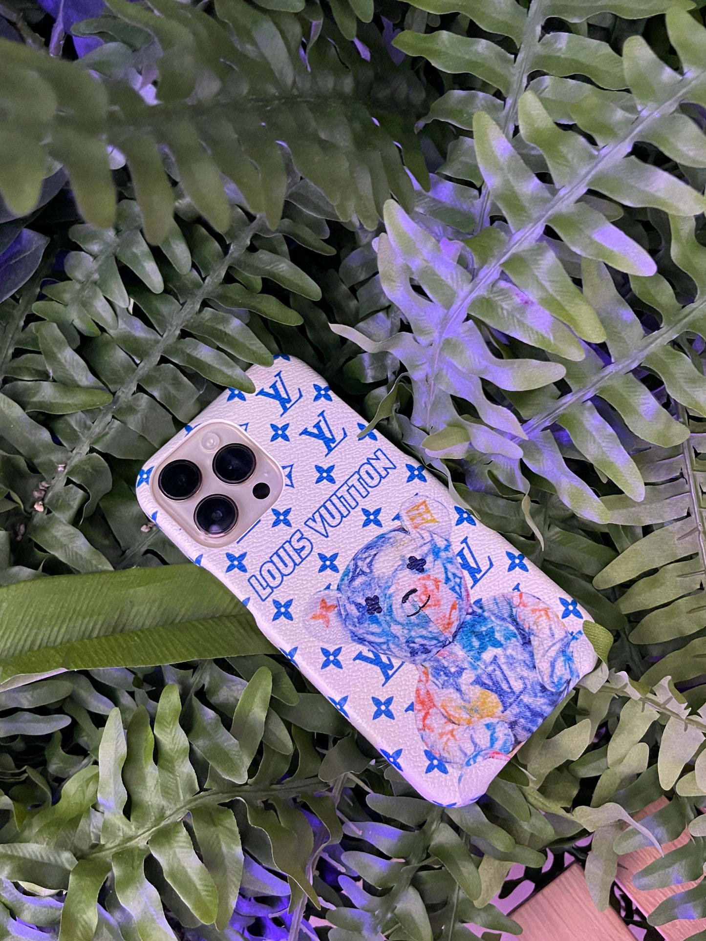 Blue bear phone case