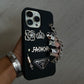 Dazzling black croc phone case