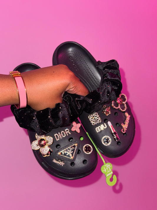 Black & Gold customised crocs