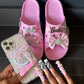 Barbie dreams customised croc slides