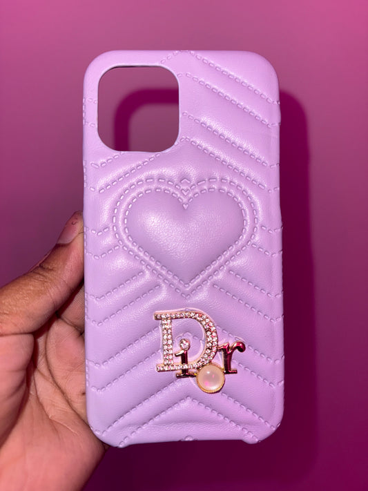 Purple hearts phone case