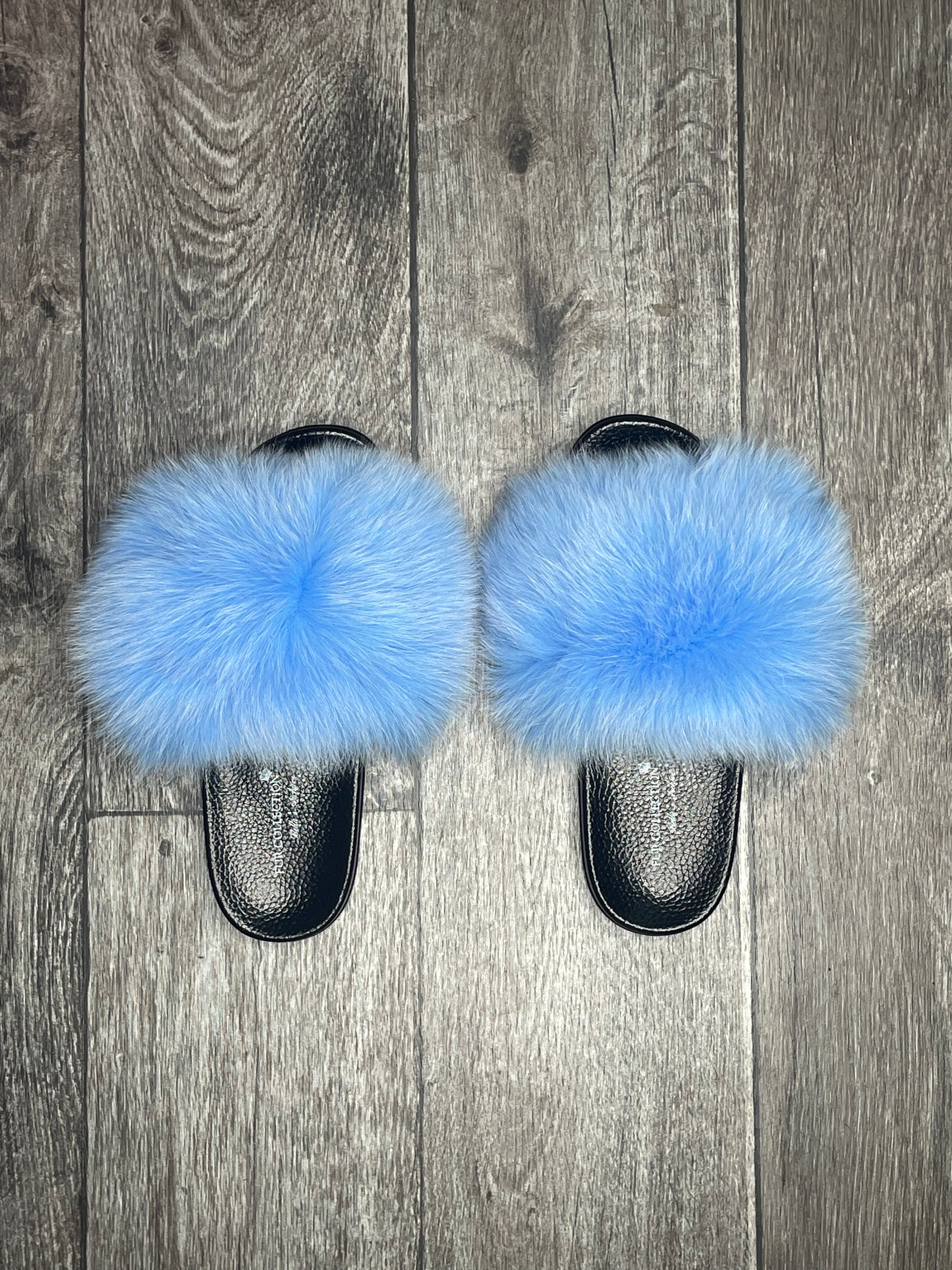 Baby blue fur slides Bella s Archives