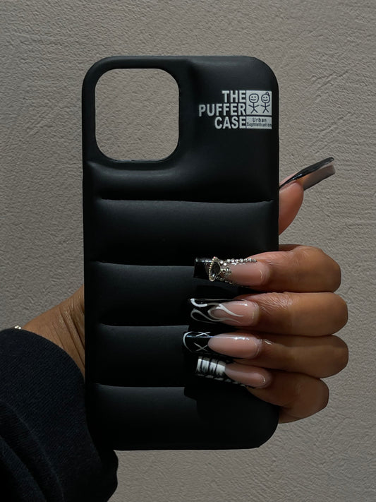 Black puffer phone case